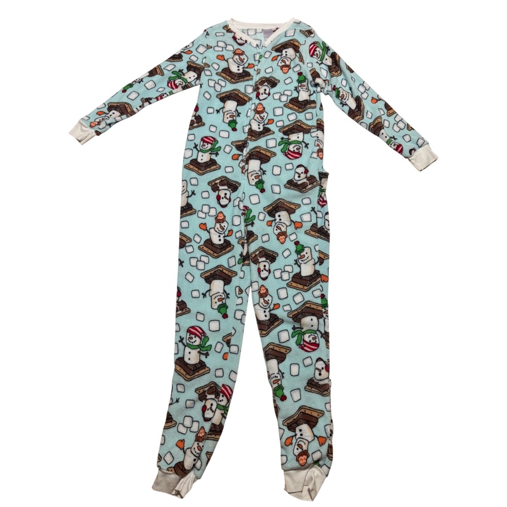 Secret Treasures Snowman Smores Fleece Union Suit Sleepwear Mint M TZ47741CD